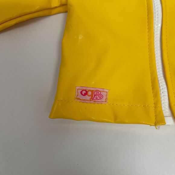 OG Dolls Battat Doll Raincoat Outwear Yellow White Zipper - Picture 2 of 4